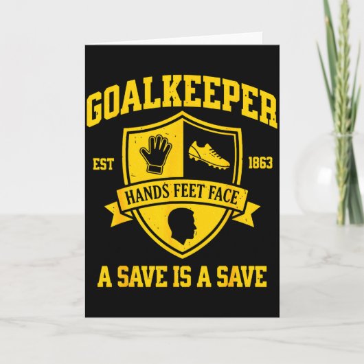 Grappige Doelman Voetbal Keeper Retro Varsity Kaart (Voorkant)