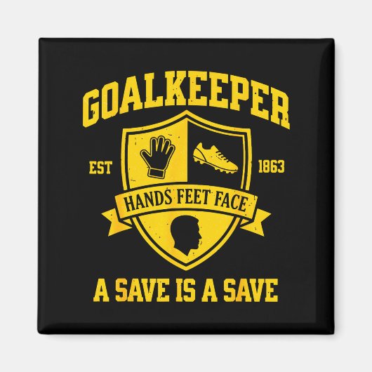 Grappige Doelman Voetbal Keeper Retro Varsity Magneet (Voorkant)