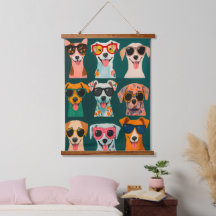 Grappige Dog Wall Art Print – Kleurrijke Honden