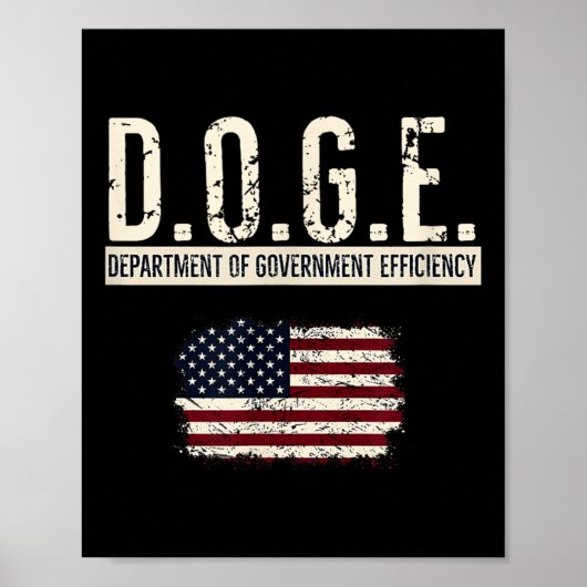 Grappige Doge Department of Government Efficiency Poster (Voorkant)