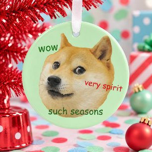 Grappige Doge Meme Shiba Inu Such Seasons Wow Ornament