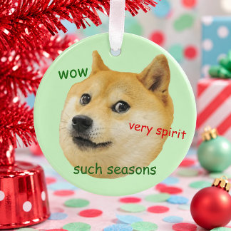 Grappige Doge Meme Shiba Inu Such Seasons Wow Ornament