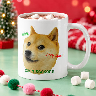 Grappige Doge Meme Shiba Inu Vakantie Zo Seizoenen Koffiemok