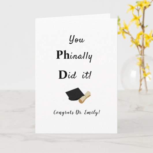grappige dokter afstuderen afstuderen kaart (Gele Bloem)