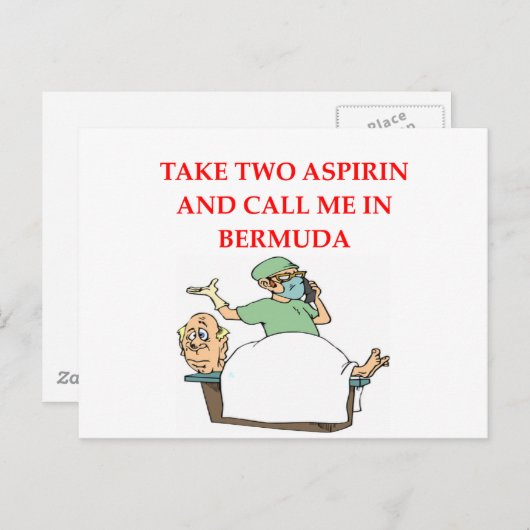 grappige dokter briefkaart (Voorkant / Achterkant)