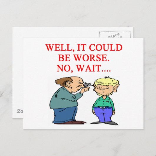 grappige dokter briefkaart (Voorkant / Achterkant)