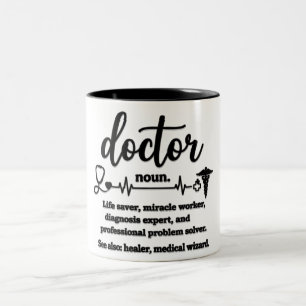 Grappige Dokter Definitie Tweekleurige Koffiemok
