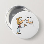 Grappige dokter die voet anatomie onderwijst ronde button 7,6 cm (Voorkant /achterkant)