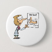 Grappige dokter die voet anatomie onderwijst ronde button 7,6 cm (Voorkant)