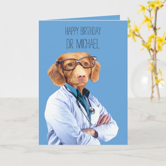 Grappige Dokter en Verjaardag Verpleegster Kaart (Gele Bloem)