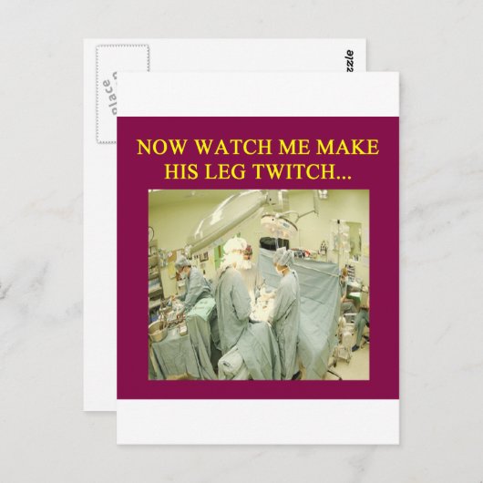 grappige dokter humor briefkaart (Voorkant / Achterkant)