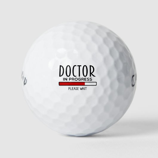 Grappige dokter in opleiding geneeskundestudent golfballen (Voorkant)