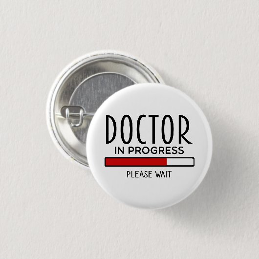 Grappige dokter in opleiding geneeskundestudent ronde button 3,2 cm (Voorkant /achterkant)