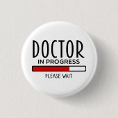 Grappige dokter in opleiding geneeskundestudent ronde button 3,2 cm (Voorkant)