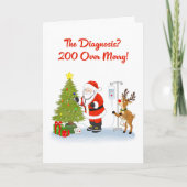 Grappige Dokter Kerstman Kerstboom Checkup Kaart (Voorkant)