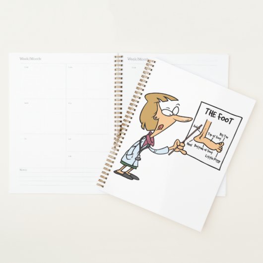 Grappige dokter leert voet anatomie planner (Display)