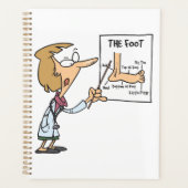 Grappige dokter leert voet anatomie planner (Voorkant)