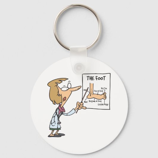 Grappige dokter leert voet anatomie sleutelhanger (Voorkant)