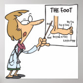 Grappige dokter leert voetanatomie poster (Voorkant)