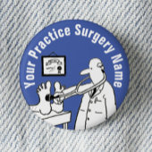 Grappige dokter met stethoscoop. artsenpraktijk ronde button 3,2 cm