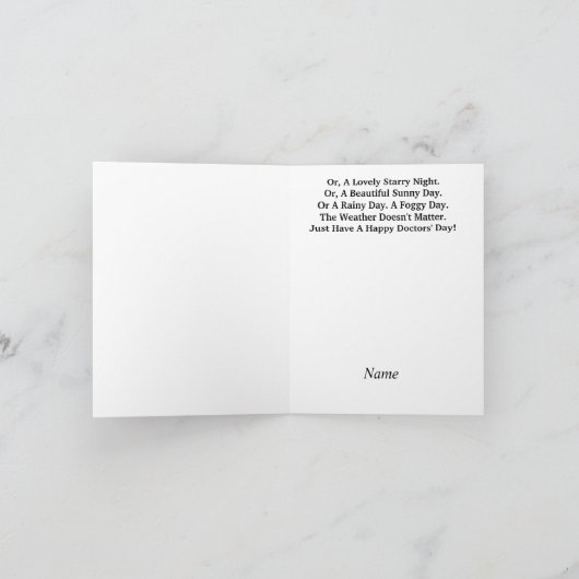 Grappige Dokterdag- wenskaart Kaart (Binnen)