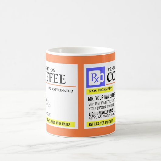 Grappige dokters voorschrift koffiemok
 tweekleurige koffiemok (Center)