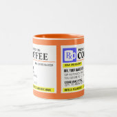 Grappige dokters voorschrift koffiemok
 tweekleurige koffiemok (Center)