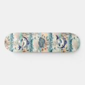 Grappige Dolfijn Boho Ocean Waves Strand Tropisch Persoonlijk Skateboard (Horizontaal)