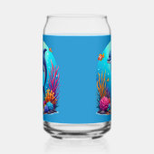 Grappige dolfijn in het levendige koraalrif blikvorm glas (Rechts)
