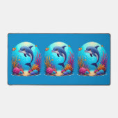 Grappige dolfijn in het levendige koraalrif bureaumat (Voorkant)