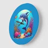 Grappige dolfijn in het levendige koraalrif grote klok (Hoek)