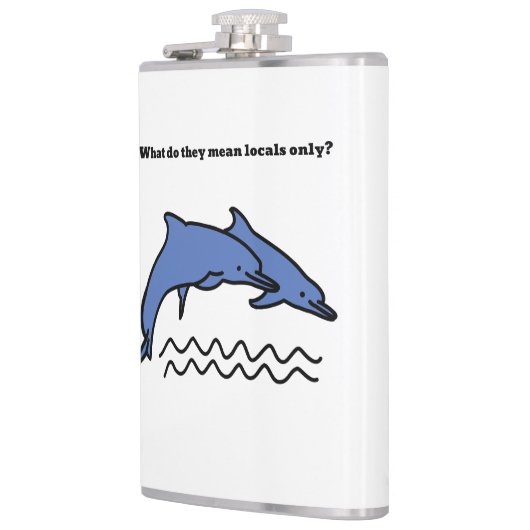 Grappige Dolfijn Ocean Love Waves Vinyl Wrapped Fl Heupfles (Links)