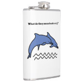 Grappige Dolfijn Ocean Love Waves Vinyl Wrapped Fl Heupfles (Rechts)