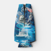 Grappige dolfijn springen door een hart flesjeskoeler (Achterkant)