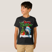 Grappige Dolfijn Vis Liefhebber Kerst Verlichting T-shirt (Voorkant volledig)