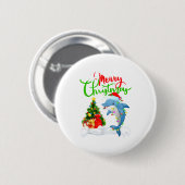 Grappige Dolfijn Vis Liefhebber Xmas Verlichting D Ronde Button 5,7 Cm (Voorkant /achterkant)