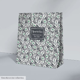 Grappige dollarpatroon gepersonaliseerde cadeautas