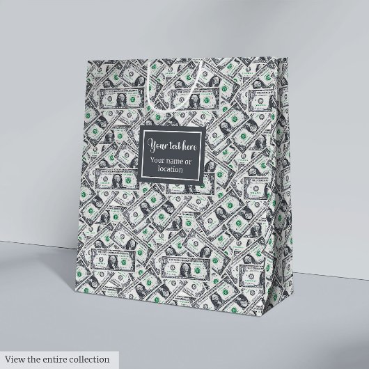 Grappige dollarpatroon gepersonaliseerde cadeautas