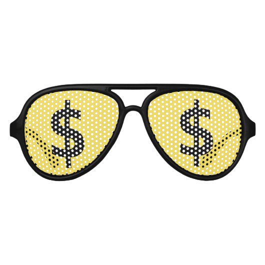Grappige Dollars Shopping Stare Aviator Zonnebril (Voorkant)