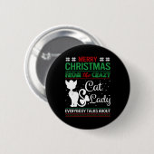 Grappige Dolle Kat Dames Kerst Ugly Ronde Button 5,7 Cm (Voorkant /achterkant)