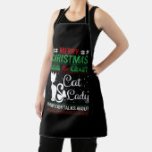 Grappige Dolle Kat Dames Kerst Ugly Schort (Insitu)