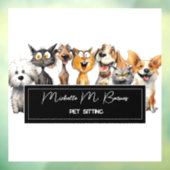 Grappige Dolle Katten Honden Oppas Professioneel Raamsticker (Vel 3)