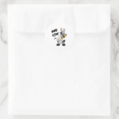 grappige dolle koe ronde sticker (Tas)