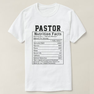 Grappige dominee voedingsfeiten spiritueel leider t-shirt
