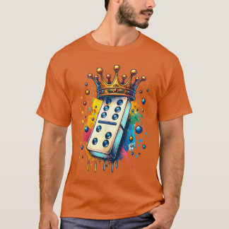 Grappige Domino Koning Bordspel Domino Liefhebber T-shirt
