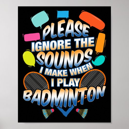 Grappige Dominton Racquet Shuttle Sport Zomerbaan Poster (Voorkant)