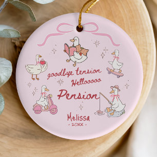 Grappige Domme Eend Vaarwel Stress Hallo Pensioen Keramisch Ornament
