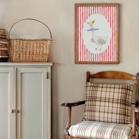 Grappige Domme Gans Aquarelprint Poster