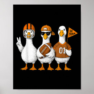 Grappige Domme Gans Eend Voetbal Herfst Voetbalwed Poster