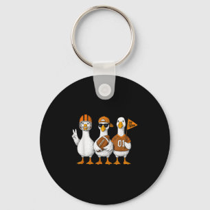 Grappige Domme Gans Eend Voetbal Herfst Voetbalwed Sleutelhanger